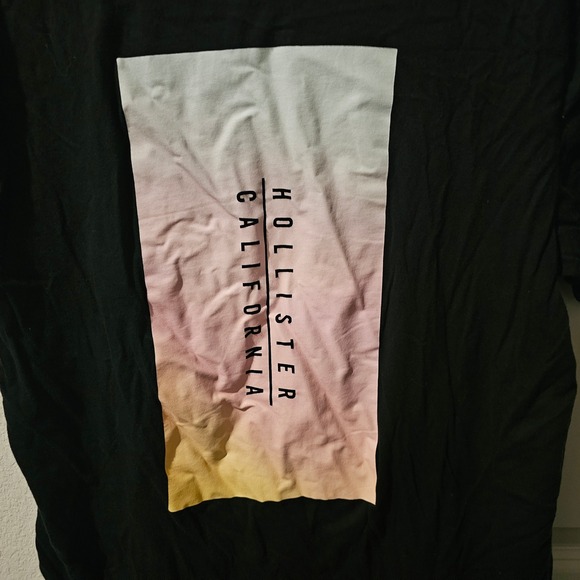 Hollister California Black T Shirt Size L Crew Neck Short Sleeve Cotton Tee - Picture 6 of 6